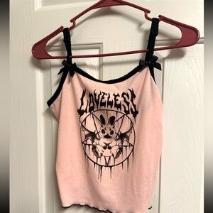 Loveless Bat Pentagram Dollskill strapless cami top  L